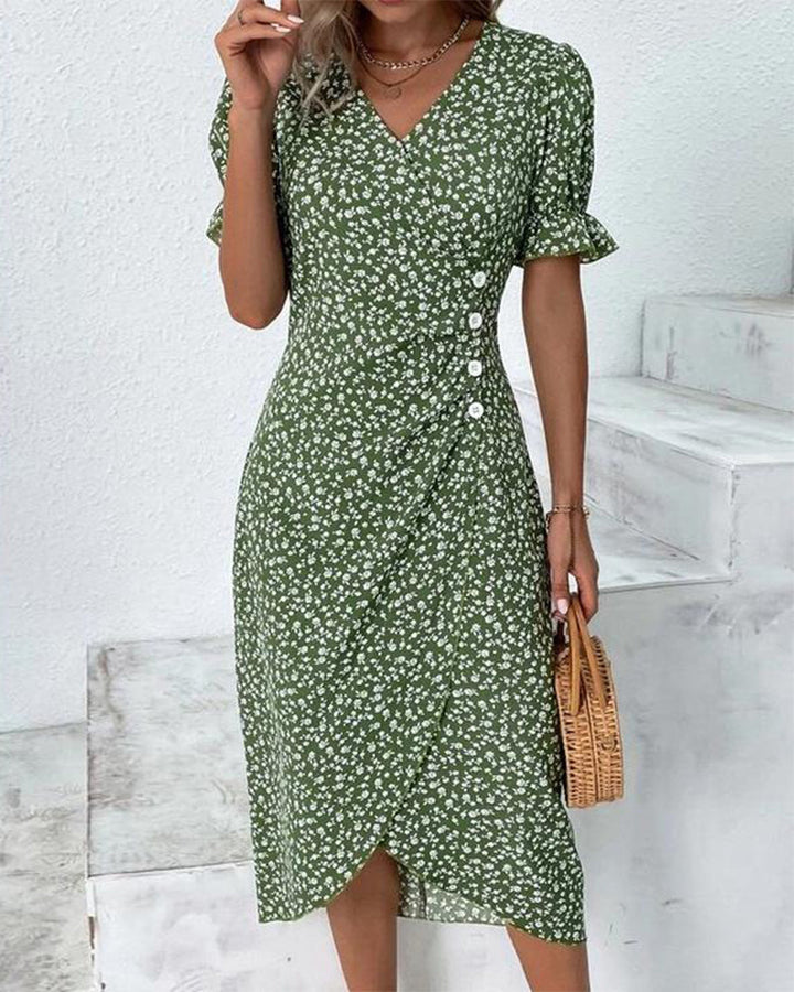 Maria - Floral V-Neck Dress