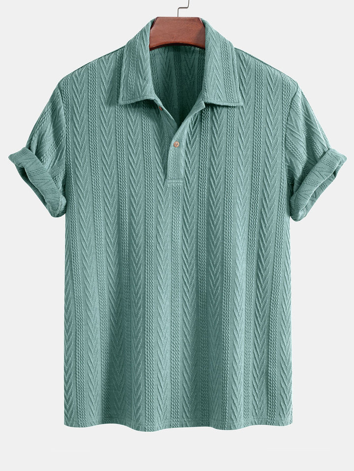 Rico- Knitted Geometric Jacquard Polo