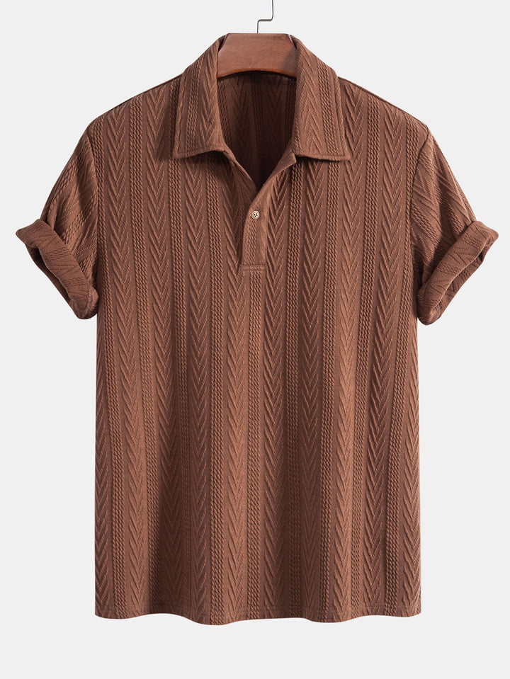 Rico- Knitted Geometric Jacquard Polo