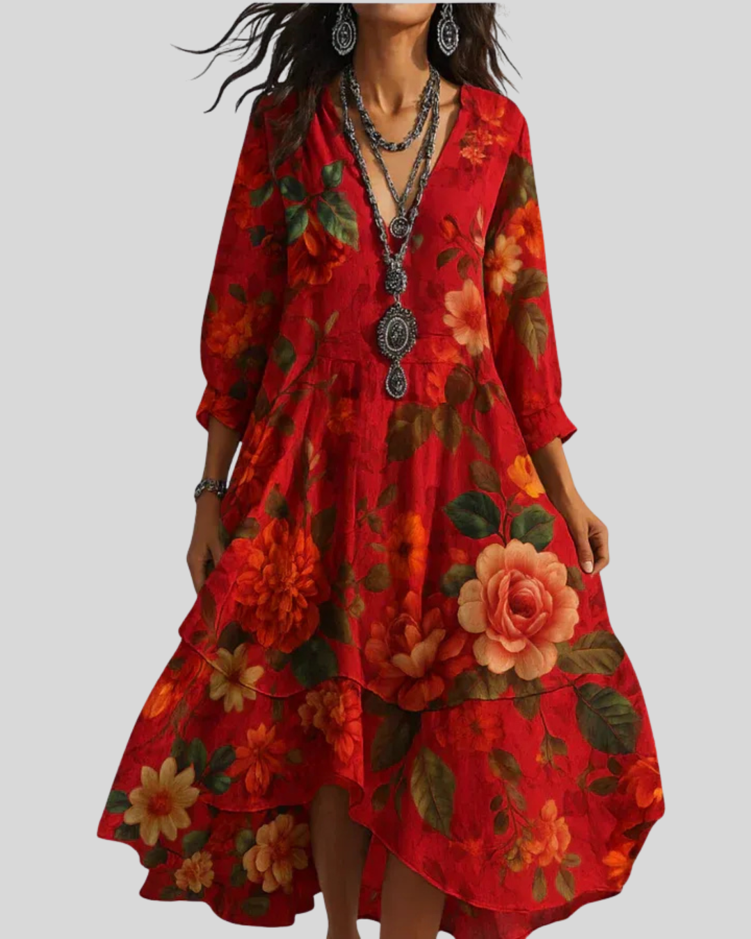 Isla - Bohemian Floral Maxi Dress