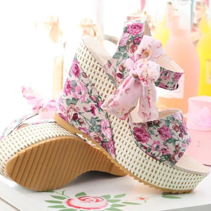 Flora - flower sandal heels