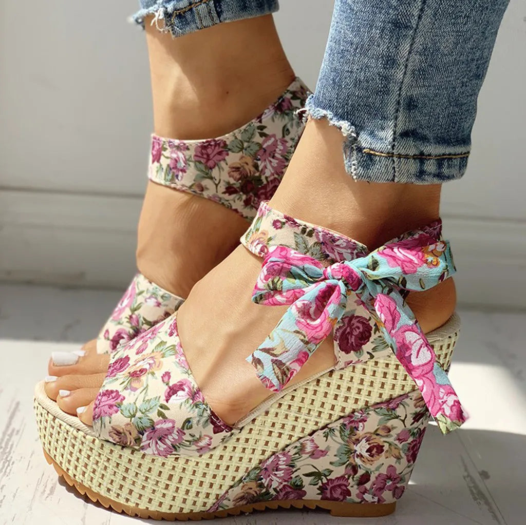 Flora - flower sandal heels