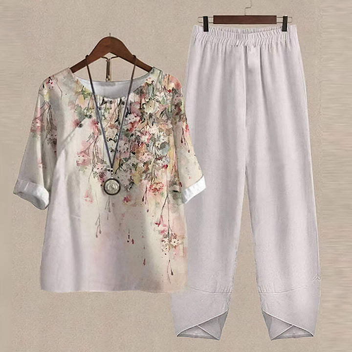 Kyra - Vintage flowers two-piece set