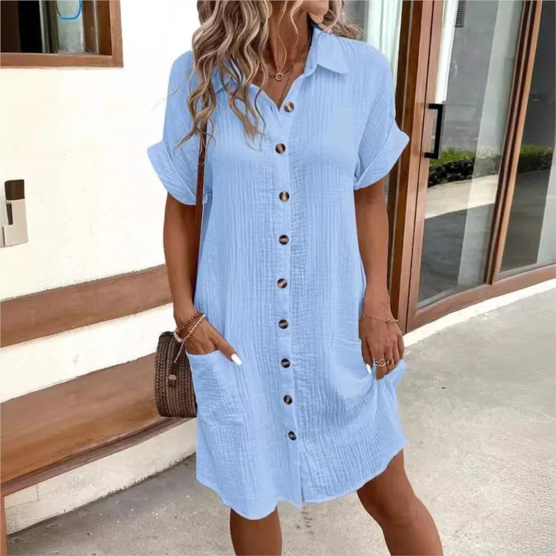 Hazel - Midi Dress with Short Sleeves